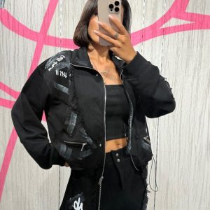 ΣΕΤ ΜΑΥΡΟ ΜΕ ΖΑΚΕΤΑ ΚΑΙ ΒΡΑΚΑ ΠΑΝΤΕΛΟΝΙ Η ΤΣΕΠΕΣ ΦΤΙΑΓΜΕΝΑ ΑΠΟ ΤΖΙΝ.